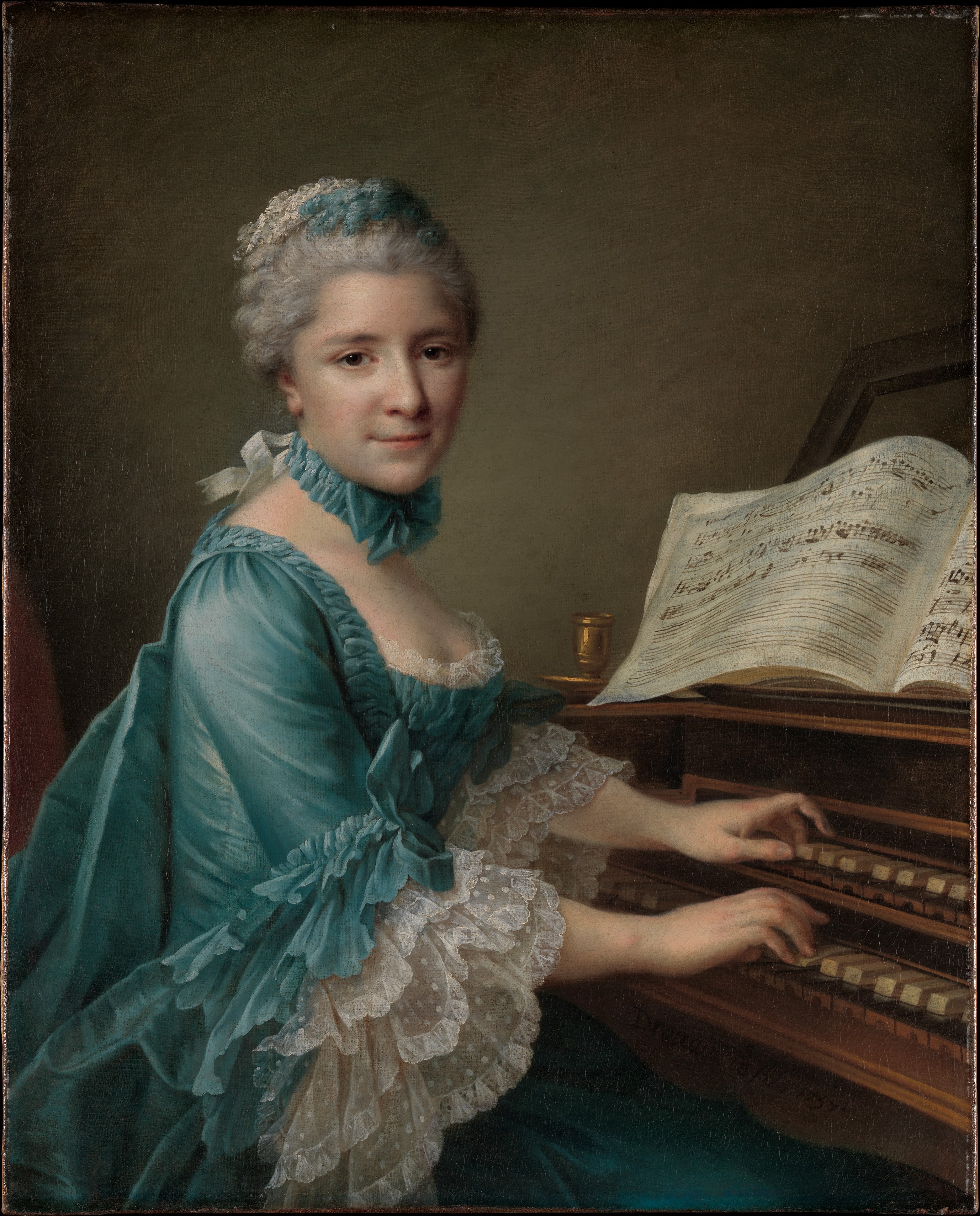 《女士肖像，据说是查尔斯·西蒙·法瓦特夫人（玛丽·贾斯汀·贝诺·蒂·杜朗塞莱，1727-1772年）》