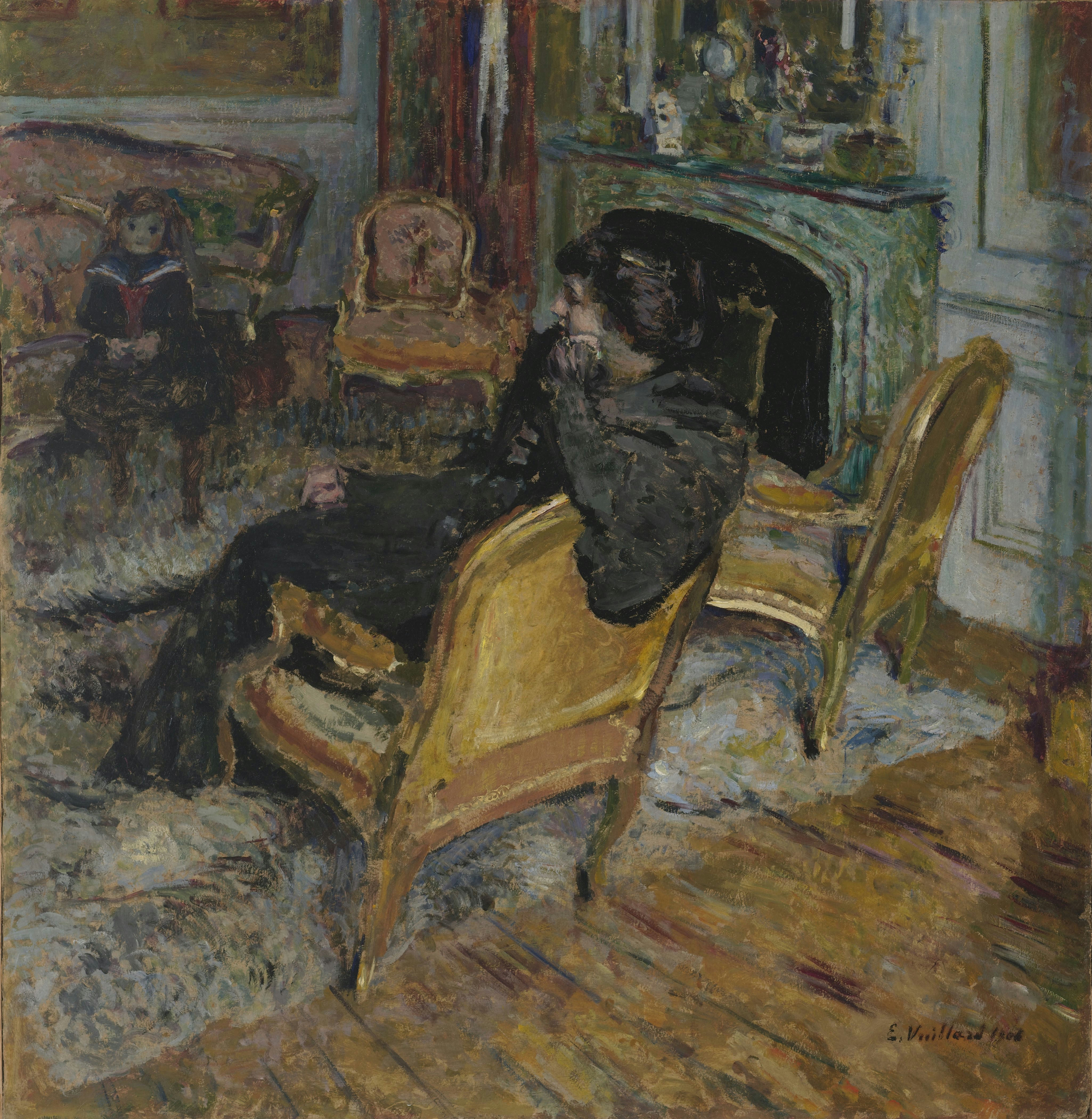 《镀金椅子，乔治·费杜夫人和她的儿子》
