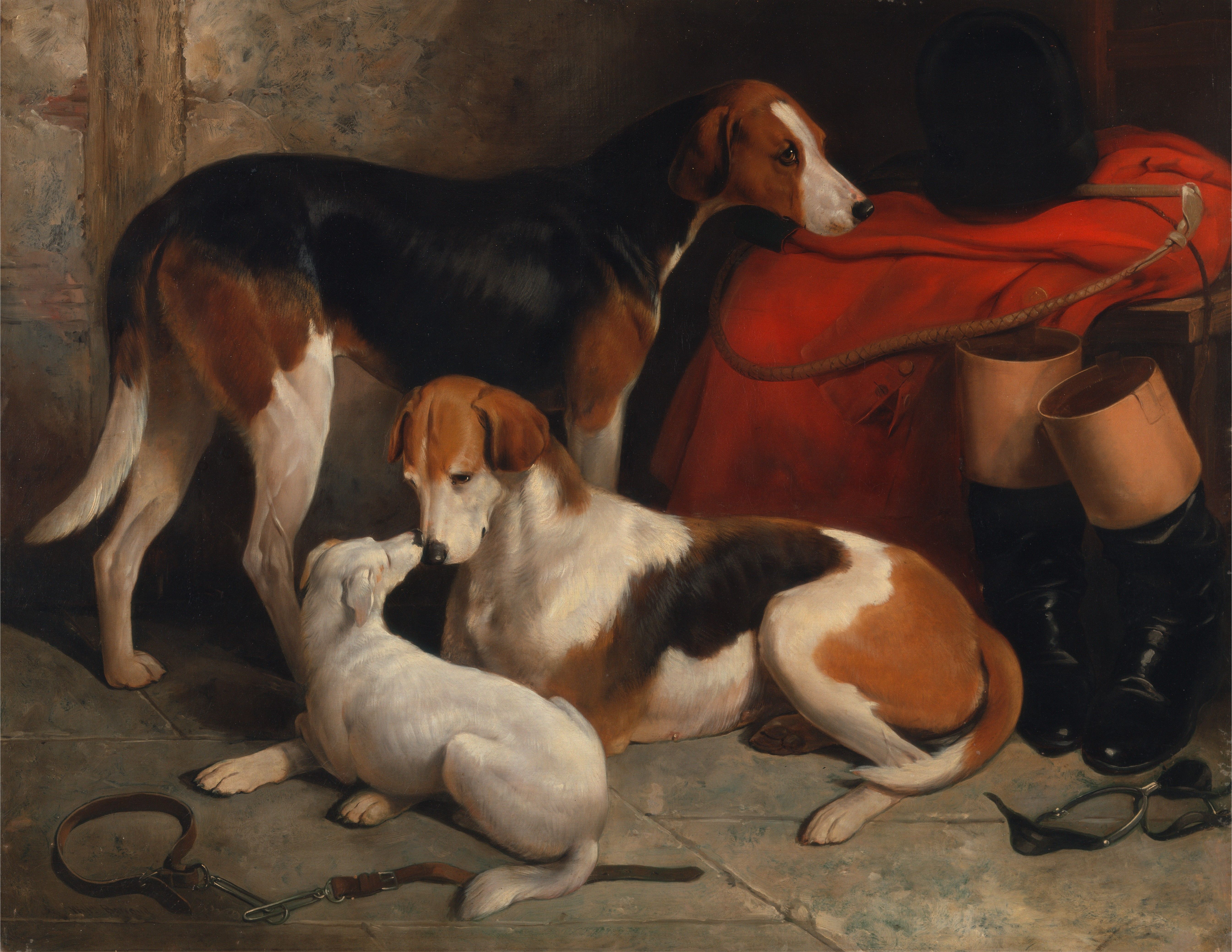 《一对猎狐犬和一只小猎犬，亨利·本廷克勋爵的财产》