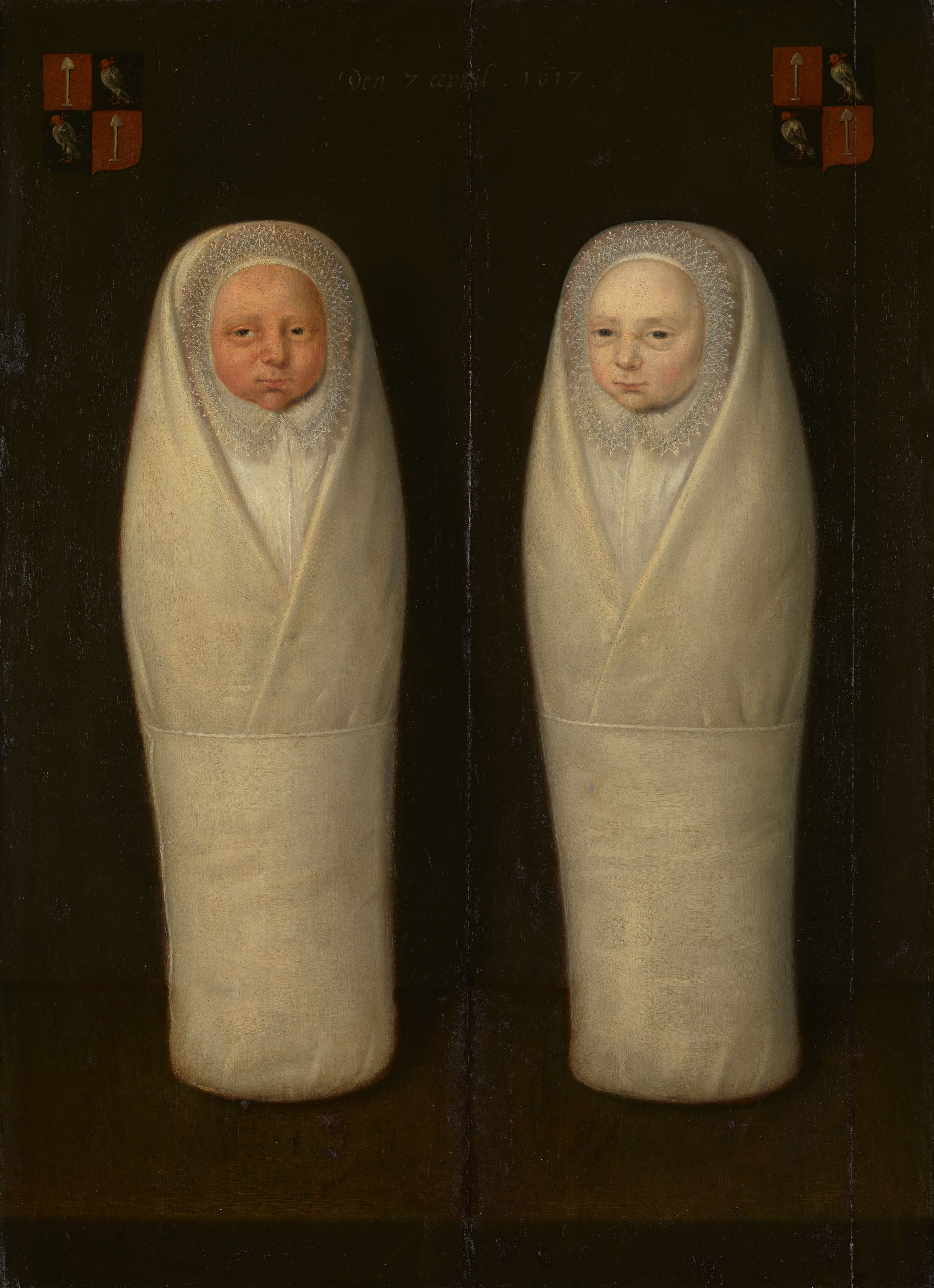 《襁褓中的双胞胎肖像：雅各布·德·格雷夫和艾尔奇·博伦斯早逝的孩子》