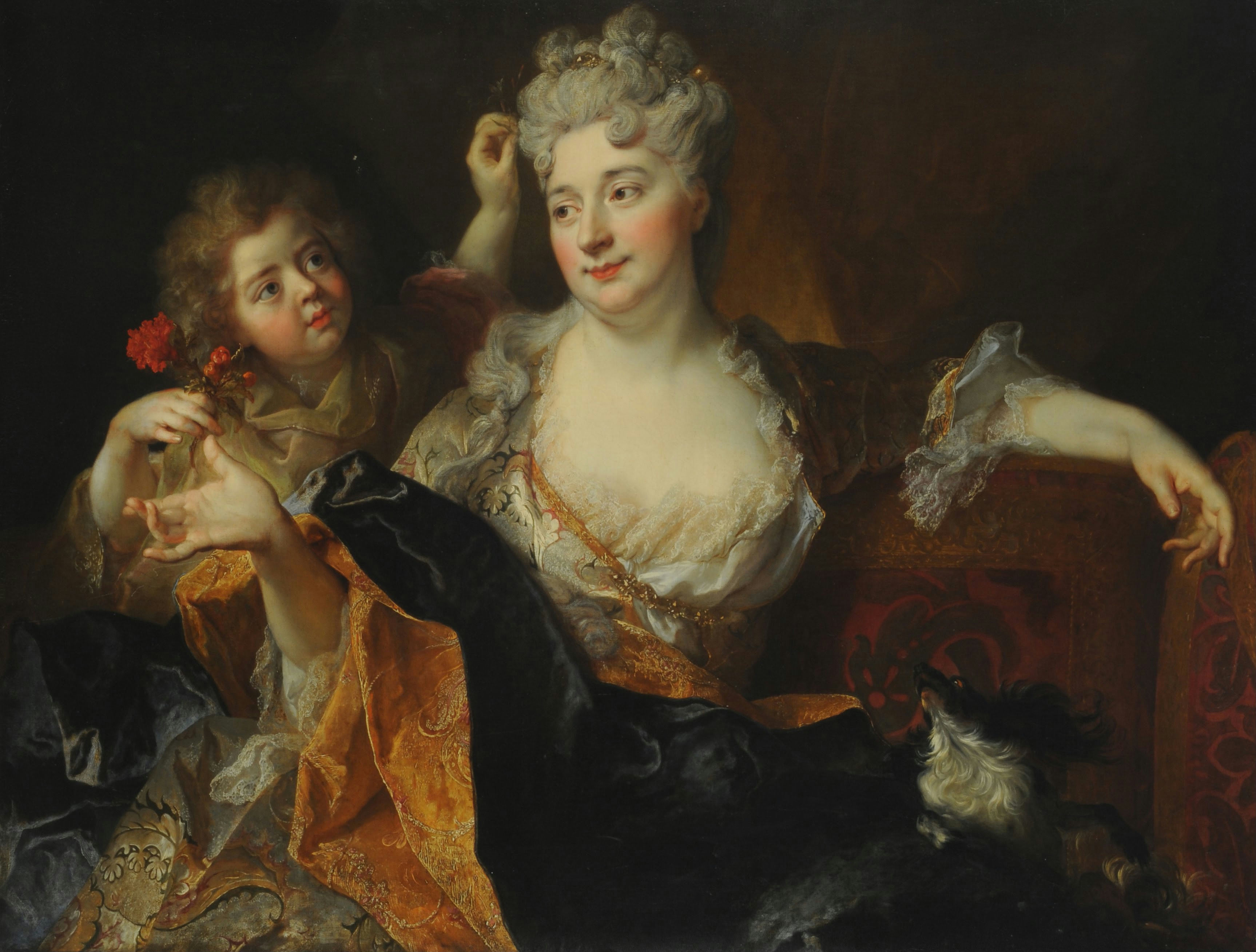 《玛格丽特-伊丽莎白·弗里斯特和儿子尼古拉·德·拉吉利耶的肖像》