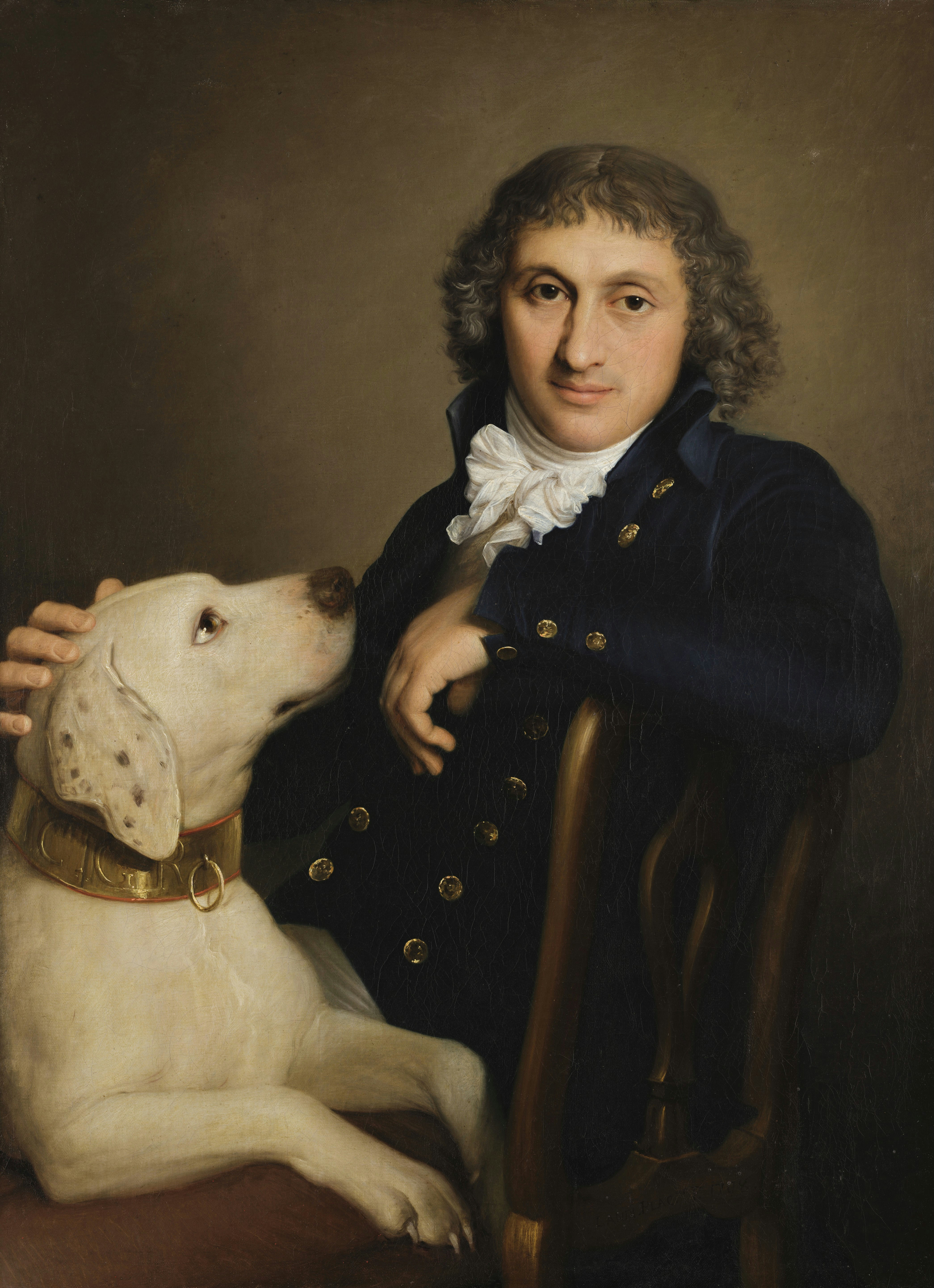 《贾科莫·罗塔伯爵和他的狗的肖像》