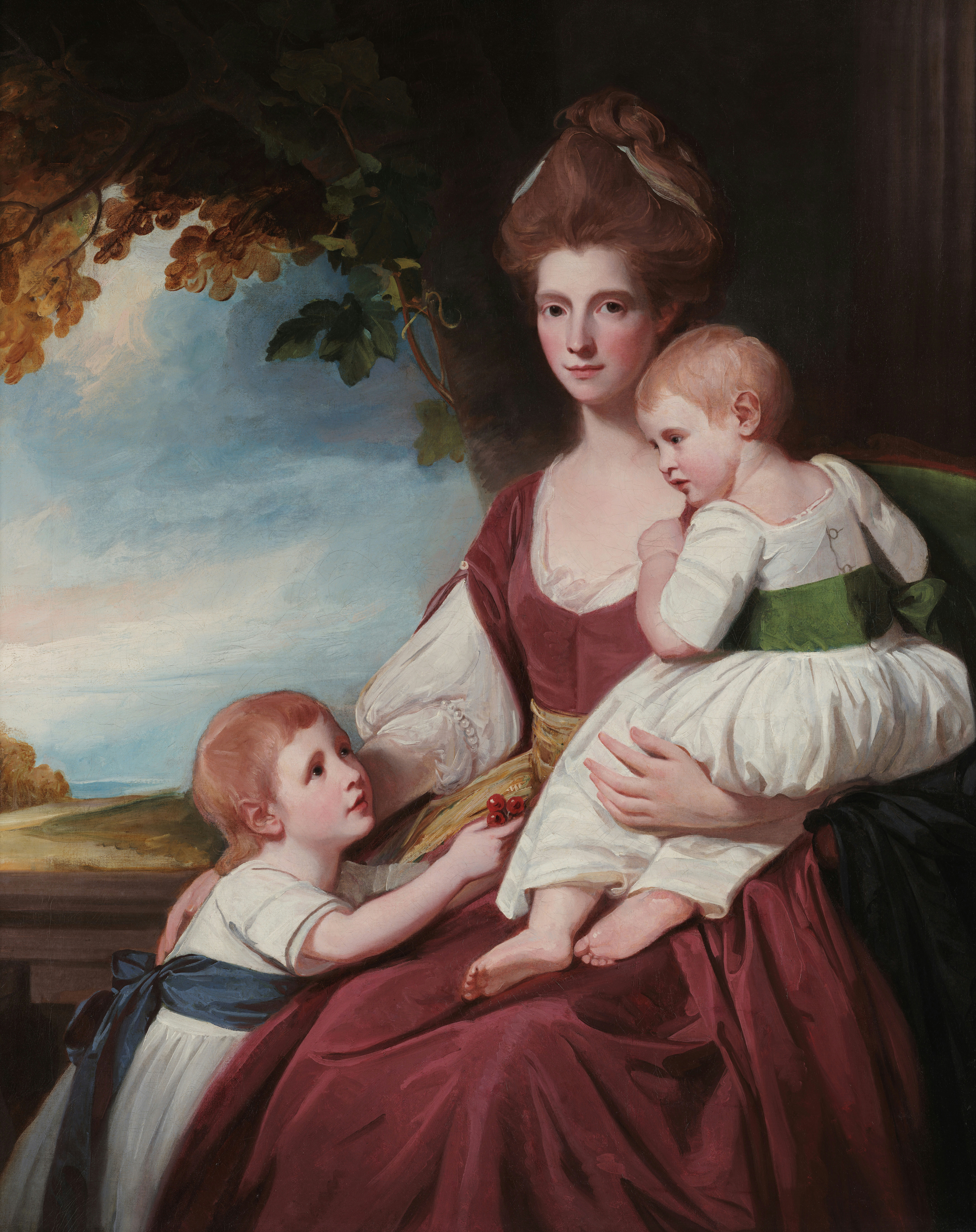 《安妮·霍金斯夫人和她的孩子凯撒和路易莎·安妮的肖像》