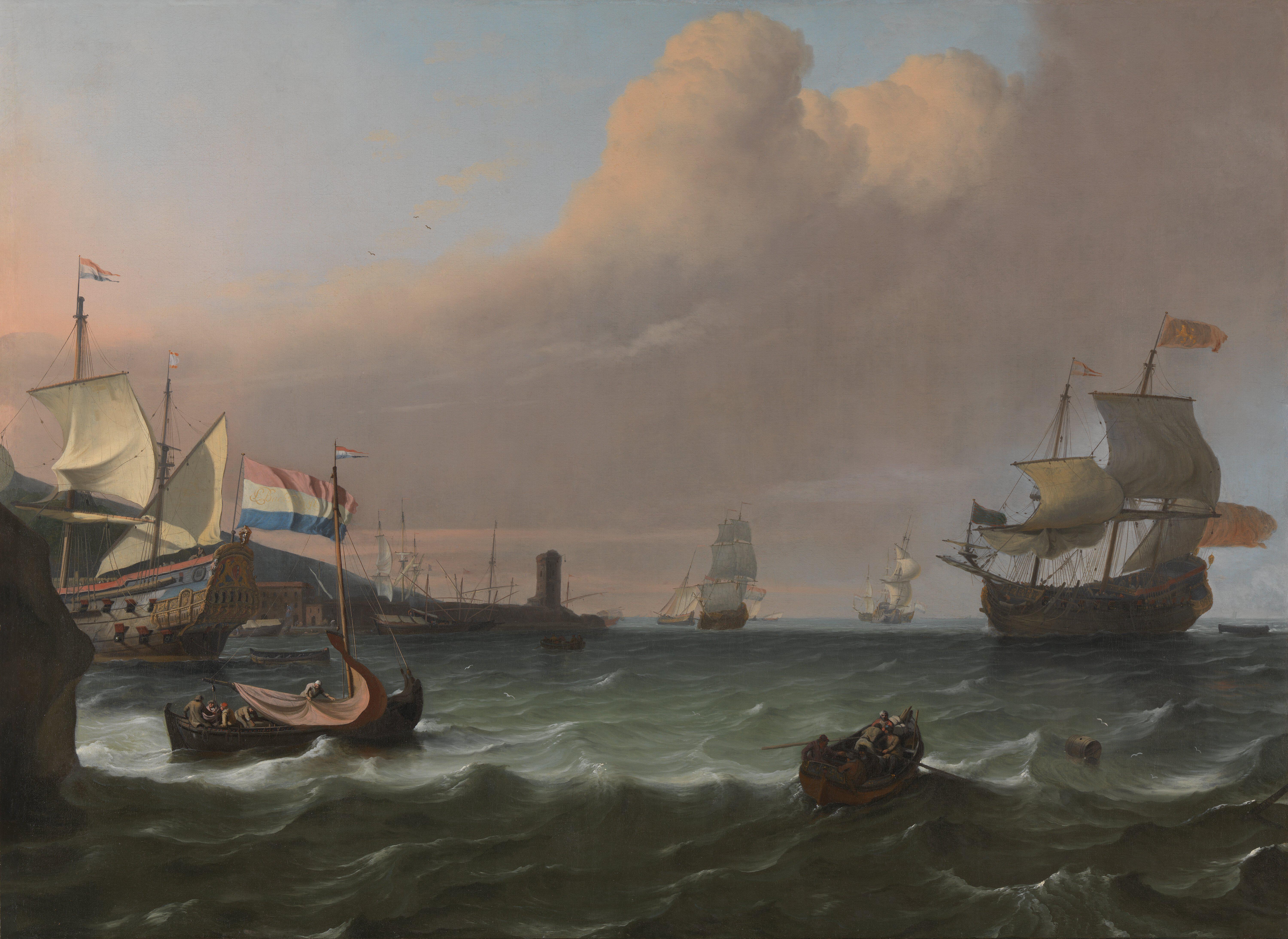 《进入地中海港口的荷兰战舰》