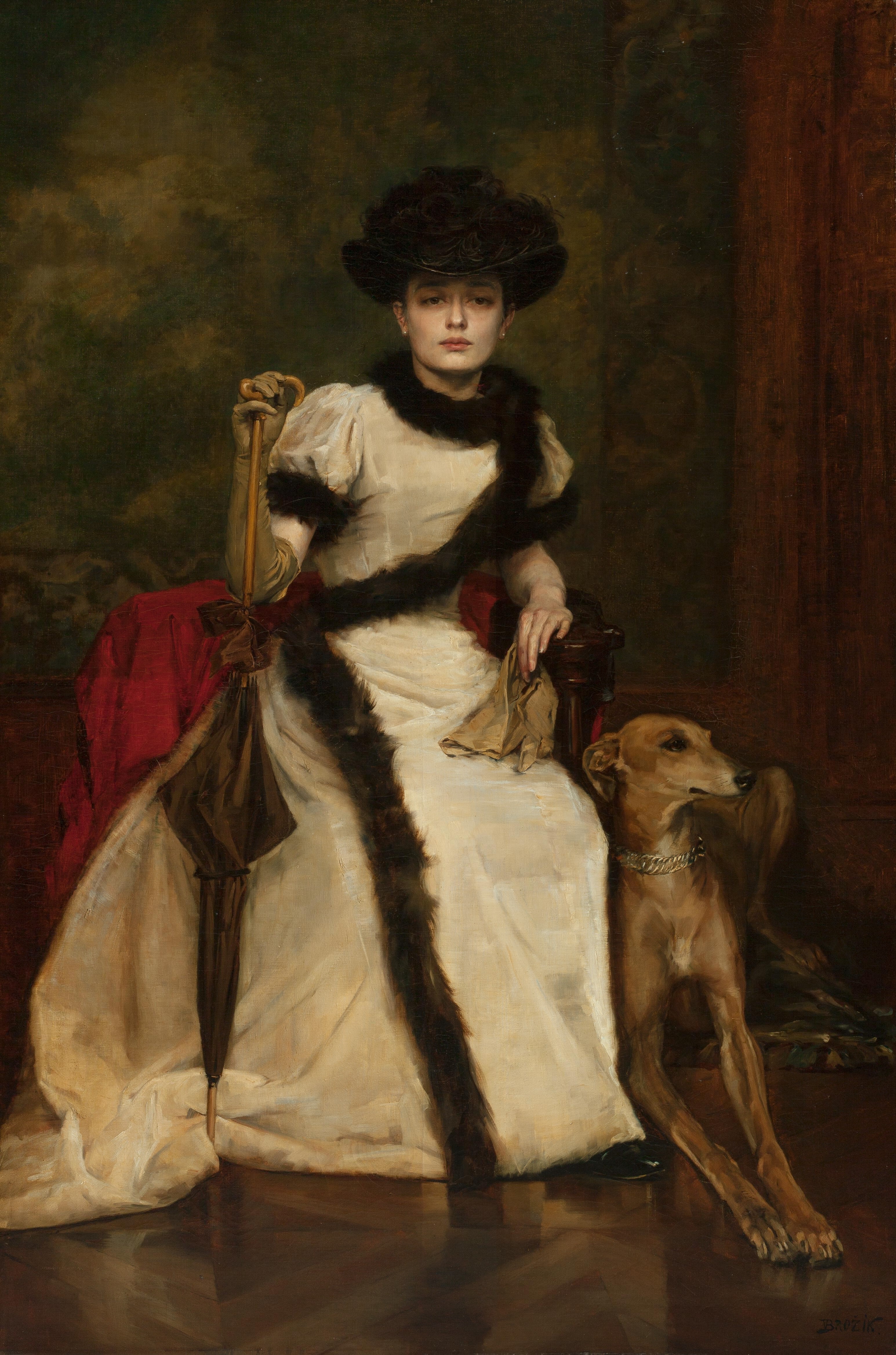 《一位带着灵𤟥犬的女士的肖像》