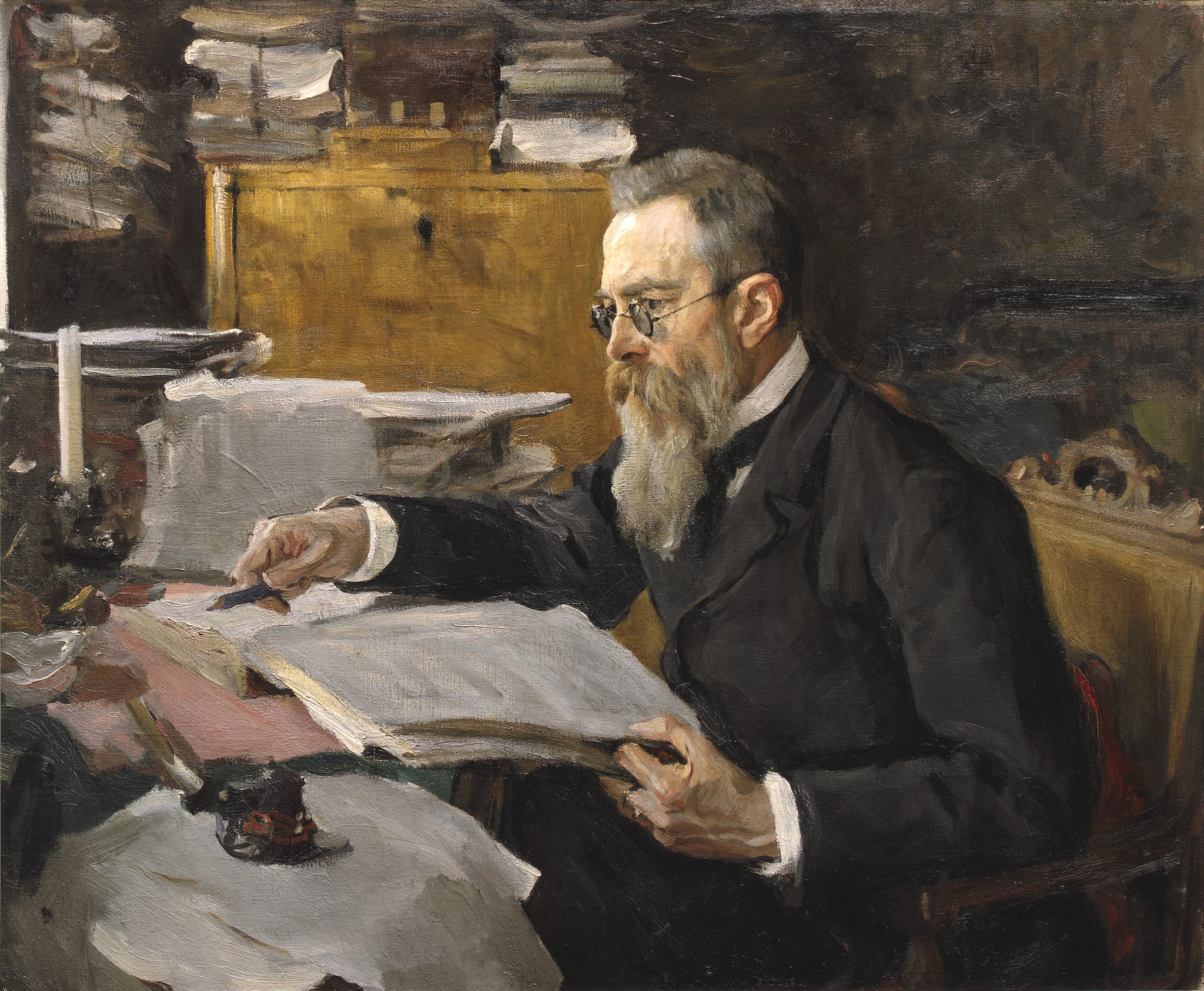 《作曲家尼古拉·里姆斯基·科萨科夫（1844-1908）的肖像》