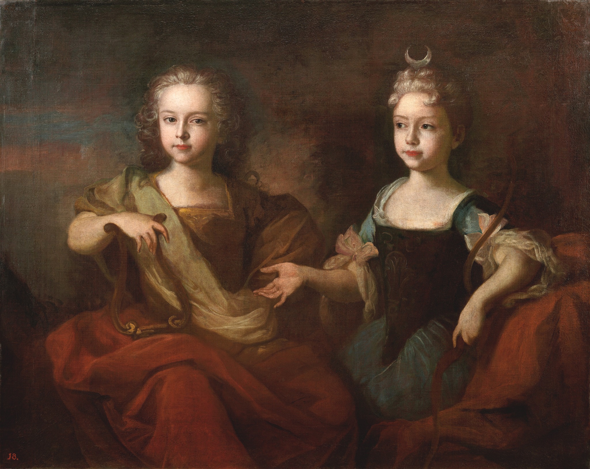 《阿波罗和戴安娜，童年时期的沙皇彼得二世和娜塔莉亚公主的肖像》