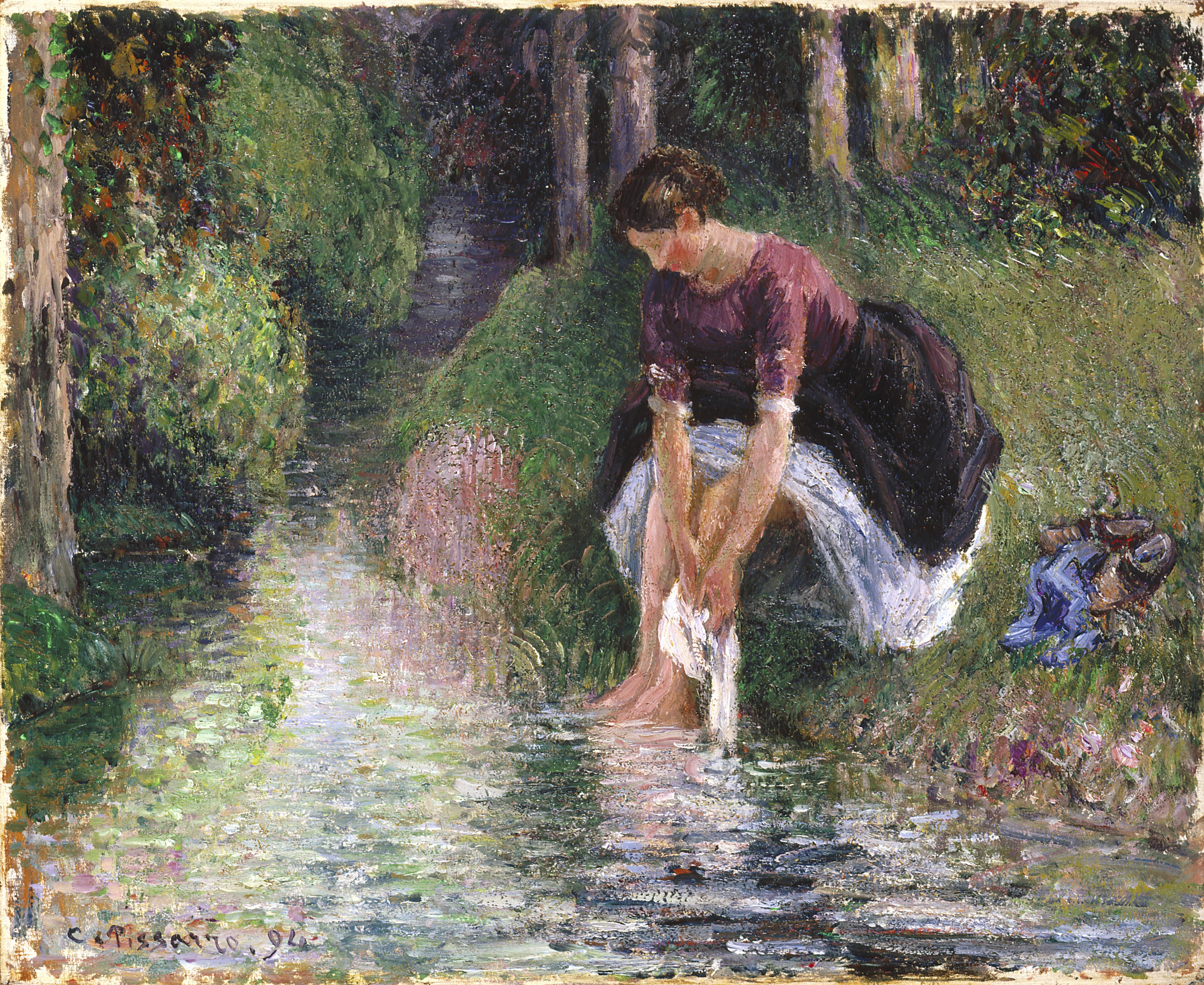 《在溪边洗脚的女子》