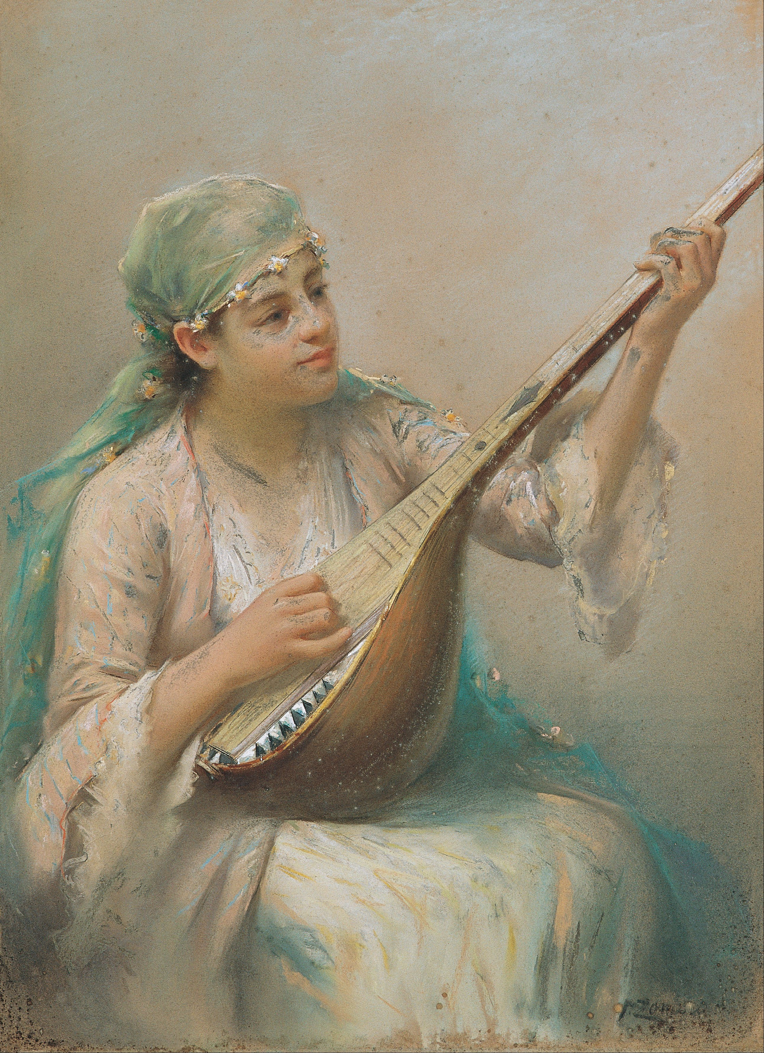 《弹弦乐器的女人》