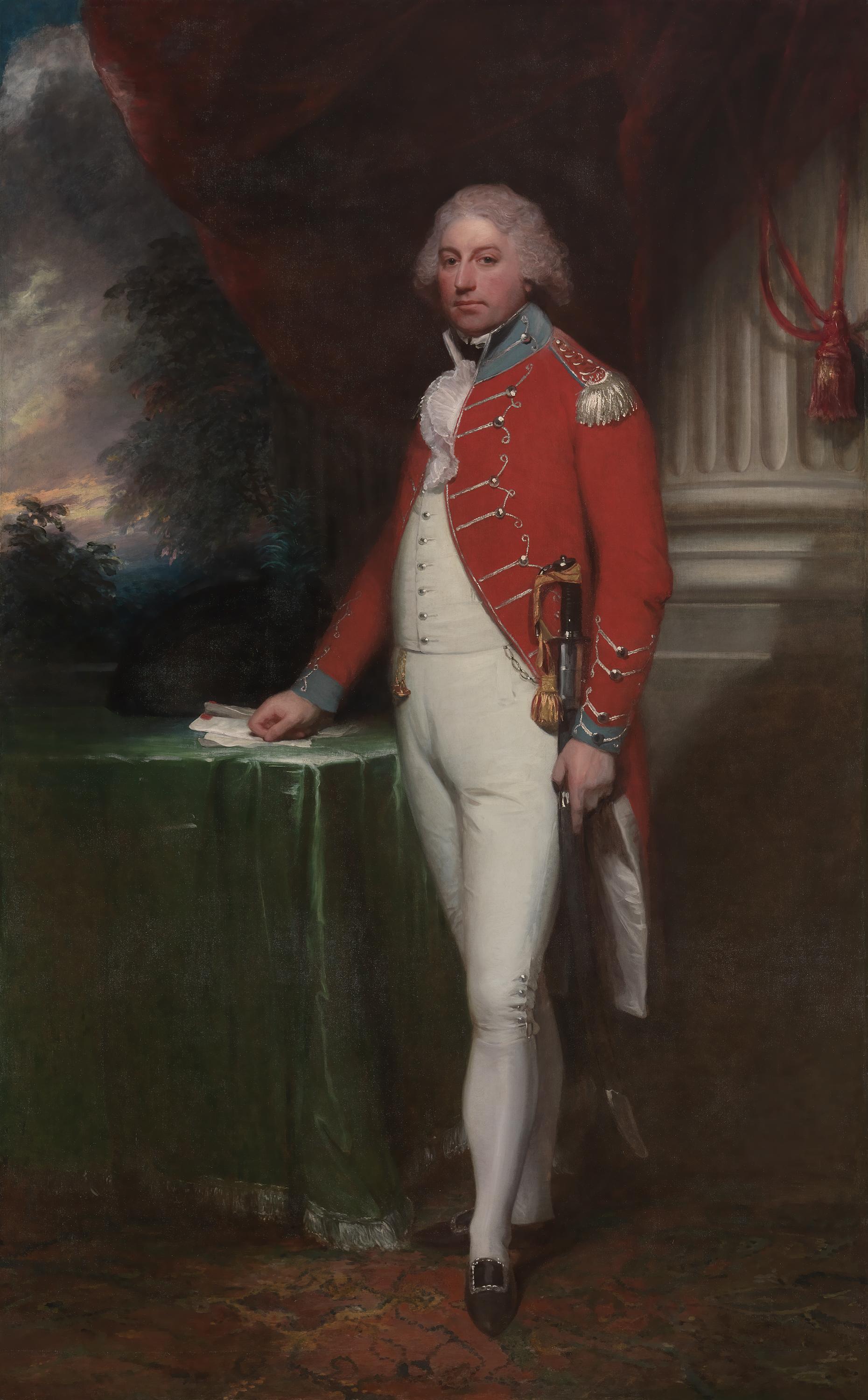 《尊敬的约翰·鲁斯阁下，第六代男爵，后来的第一代斯特拉德布鲁克伯爵，身着萨福克郡义勇骑兵制服》