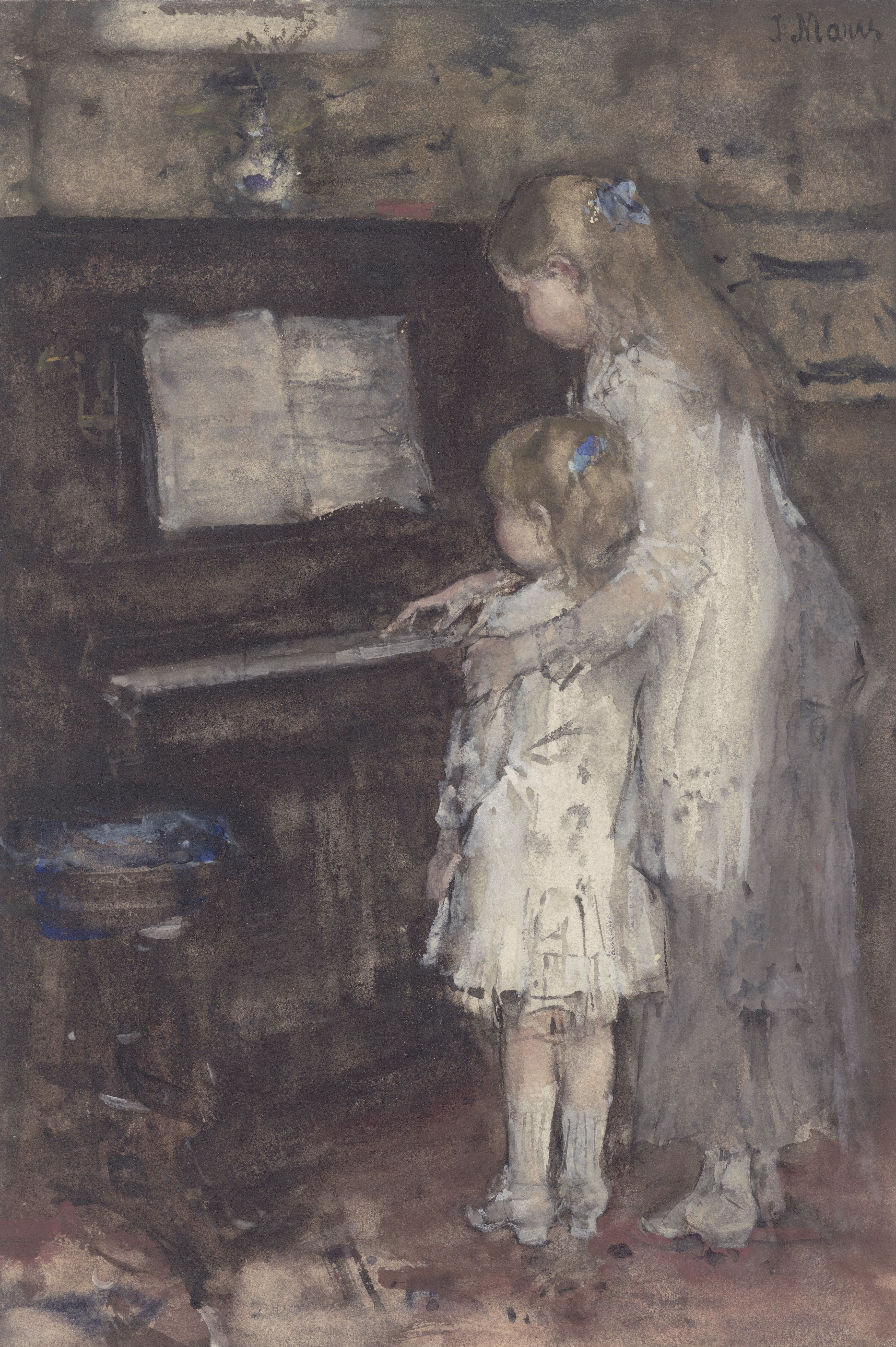 《钢琴旁的两个女孩》